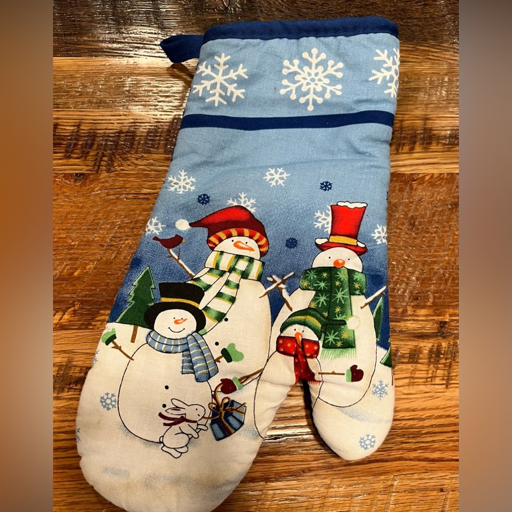 Snowman Family Oven Mit